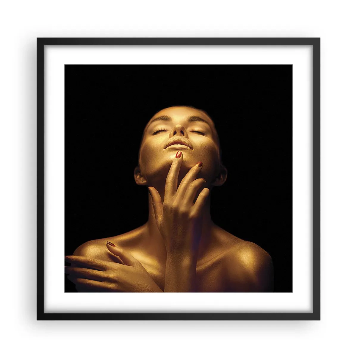 Plakat w czarnej ramie - Jak złoty jedwab - 50x50 cm