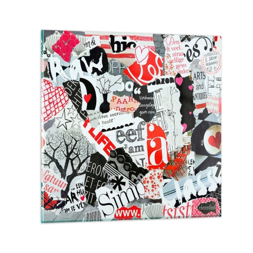 Obraz na szkle - Hipsterski kolaż - 50x50 cm