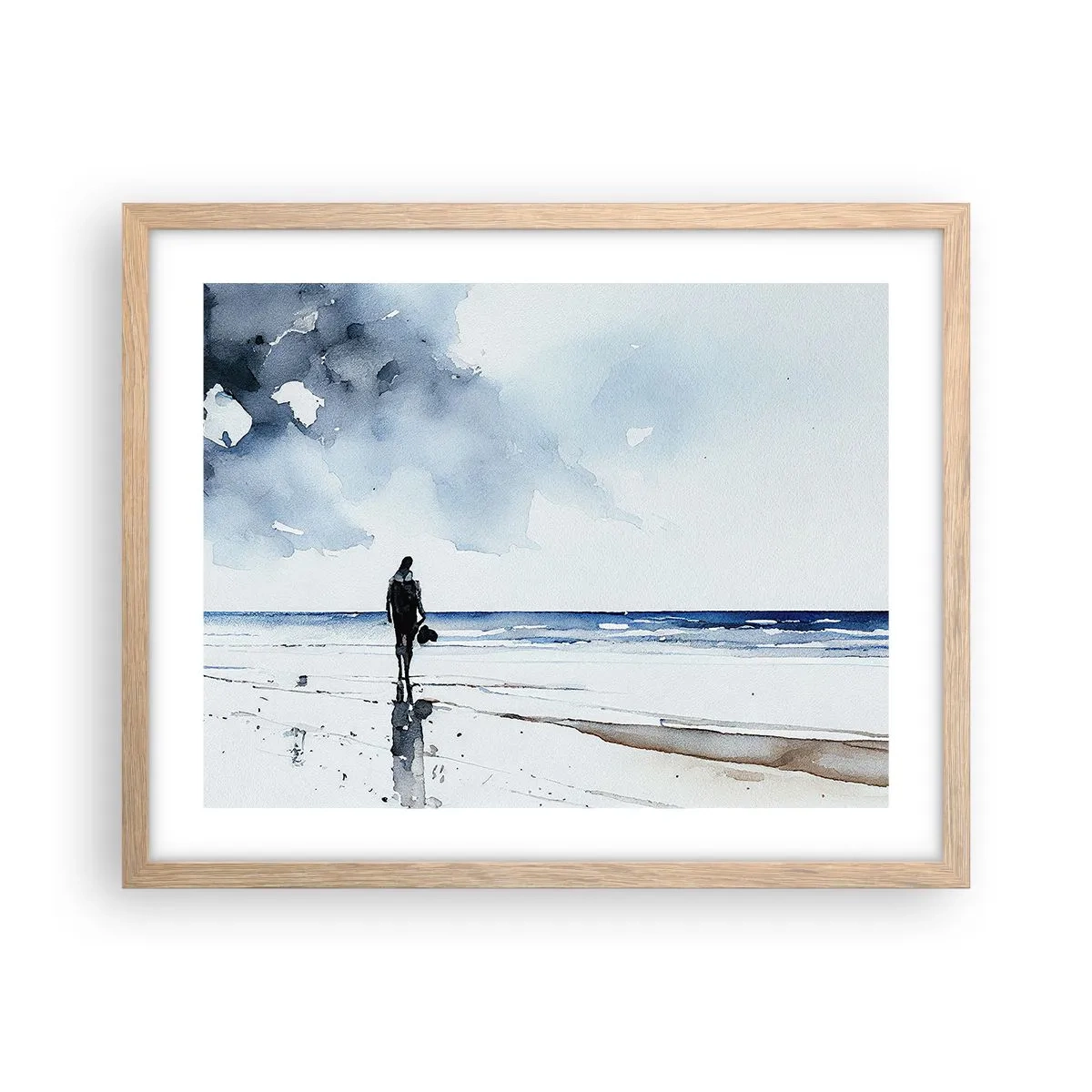 Plakat w ramie jasny dąb - Rozmowa z morzem - 50x40 cm