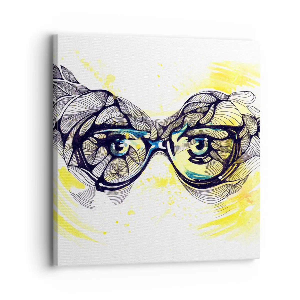 Obraz na płótnie - Przez błękitne okulary - 30x30 cm