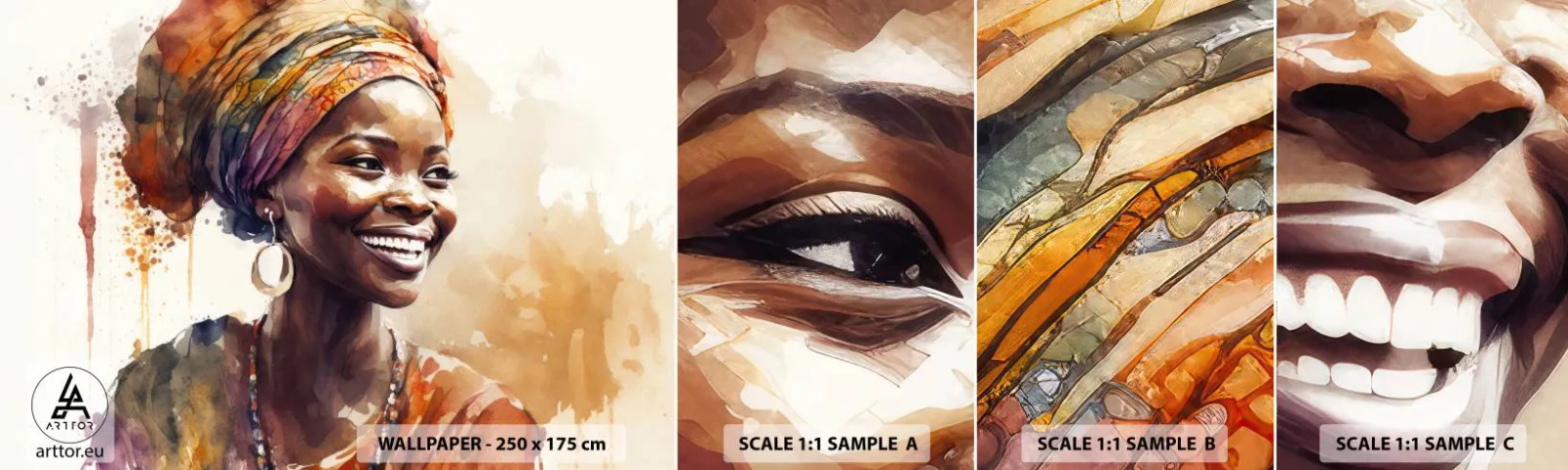 Fototapeta Próbka Samoprzylepna Deluxe Sticker - Afrykańska królowa - Kobieta, Afroamerykanin, Portret - 100x30 cm