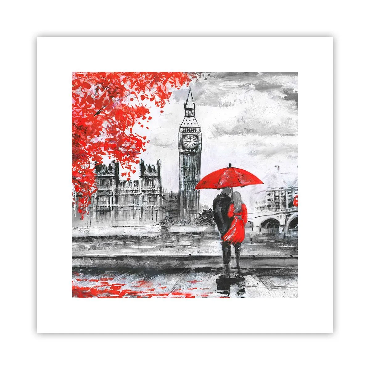 Plakat - Zakochani w Londynie - 30x30 cm