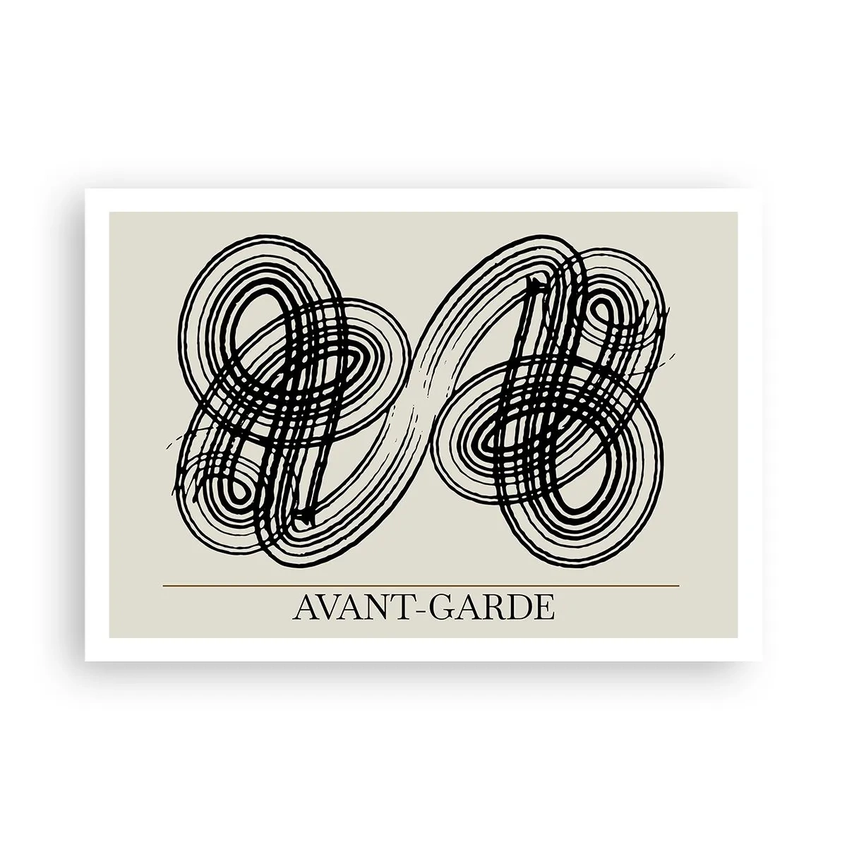 Plakat - Abstrakcyjne, czarne linie na jasnym tle w stylu awangardowym - 100x70cm - Wyszło spontanicznie - Nowoczesna dekoracja ścienna do salonu i sypialni ARTTOR