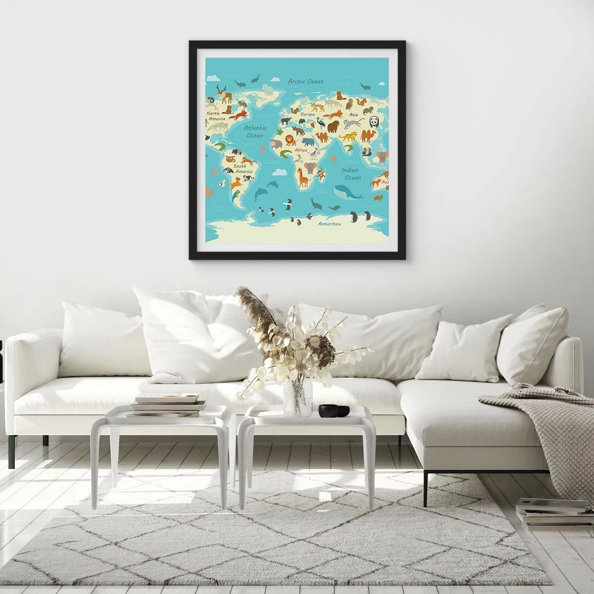 Plakat w czarnej ramie - Dobrzy sąsiedzi - 40x40 cm