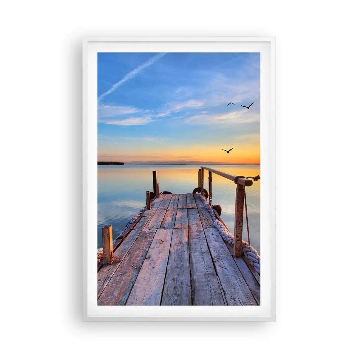 Plakat w białej ramie - Iść przed siebie ku słońcu - 61x91 cm