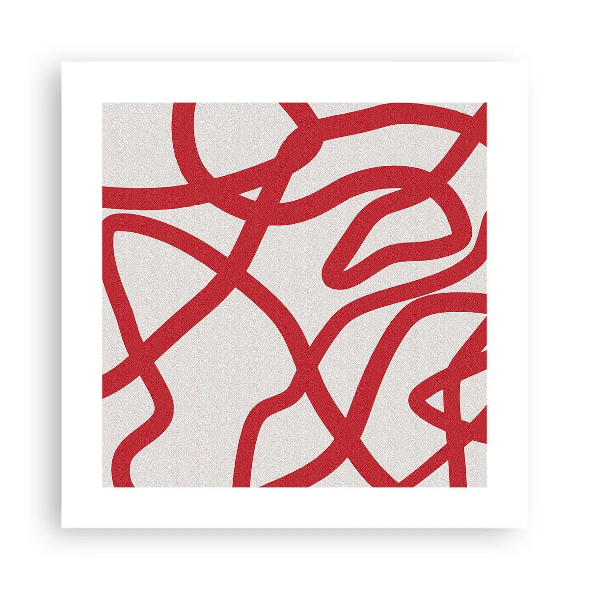Plakat - Czerwono na białym - 40x40 cm