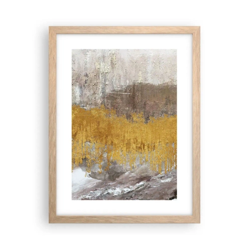 Plakat w ramie jasny dąb - Złocisty podmuch - 30x40 cm