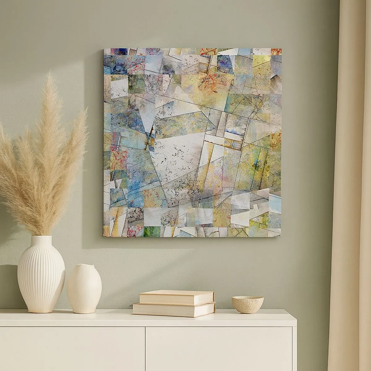 Obraz na płótnie - Geometryczne przetasowanie - 30x30 cm