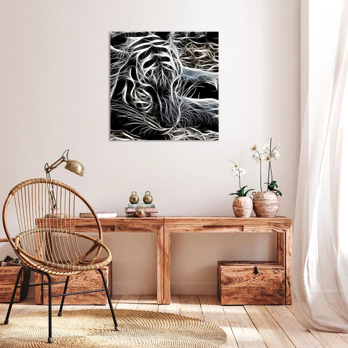 Obraz na płótnie - Studium kociej lekkości - 70x70 cm