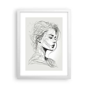 Plakat w białej ramie - Portret w zamyśleniu - 30x40 cm