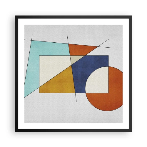 Plakat w czarnej ramie - Abstrakcja: modernistyczna zabawa - 60x60 cm
