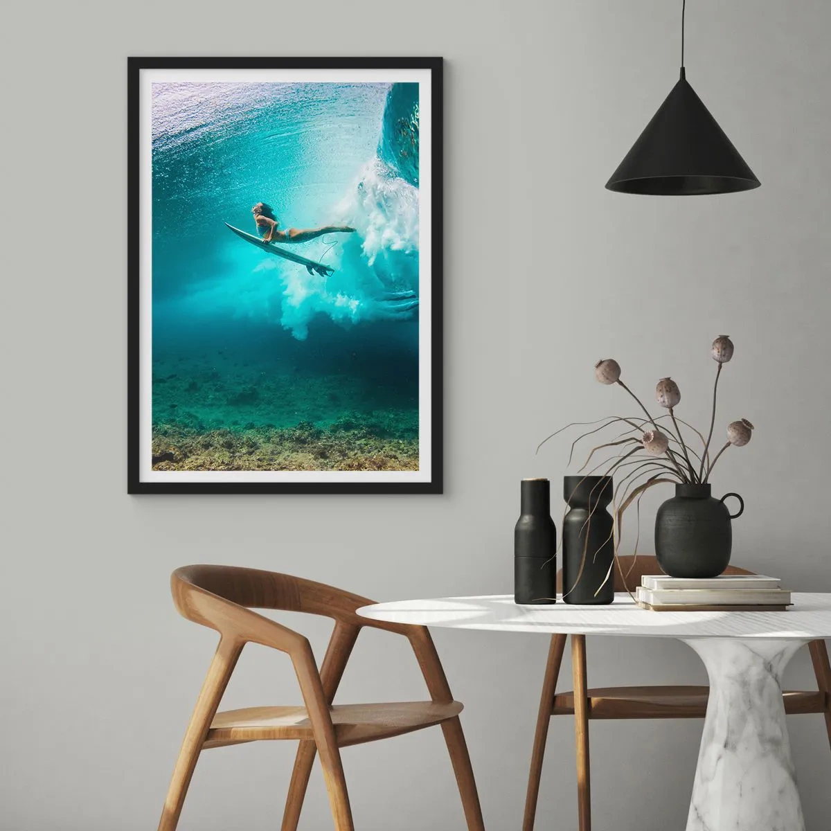 Plakat w czarnej ramie - Podwodny świat - 61x91 cm