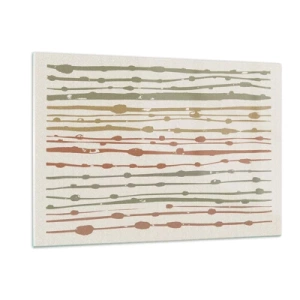 Obraz na szkle - Kolorowe linie i plamy układające się w rytmiczną kompozycję - 120x80cm - Muzyczny zapis barw - Nowoczesna dekoracja ścienna do salonu, kuchni i sypialni ARTTOR