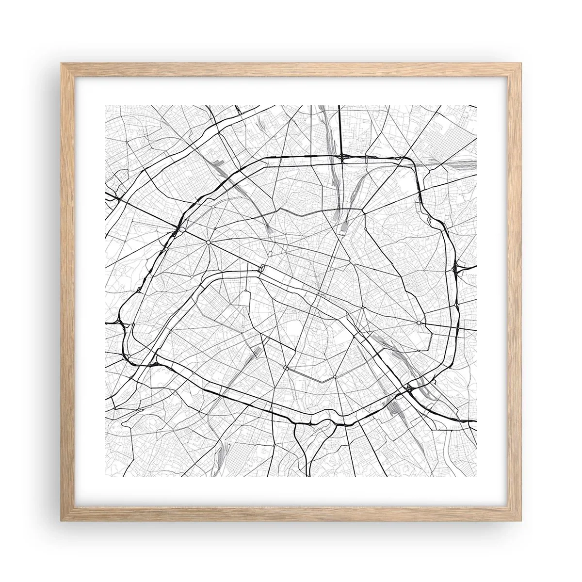 Plakat w ramie jasny dąb - Kwiat Paryża - 50x50 cm