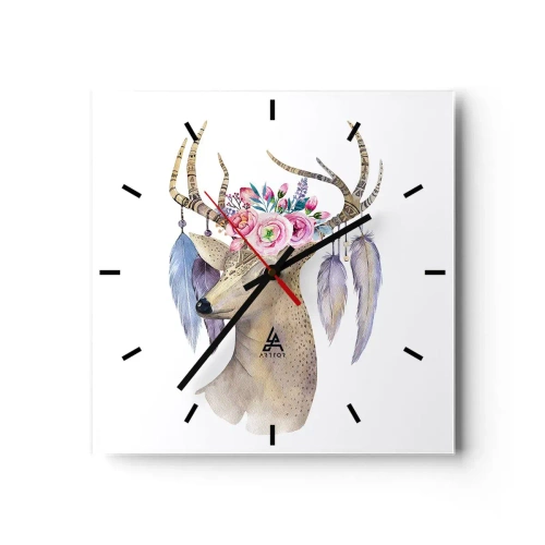 Zegar ścienny - Przewodnik duszy - delikatny, niewinny - 40x40 cm