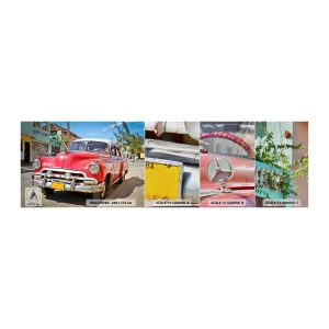Fototapeta Próbka Premium Canvas - Jeszcze tylko na Kubie - Motoryzacja, Samochód Vintage, Architektura - 100x30 cm