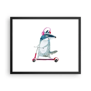 Plakat w czarnej ramie - Borsucze radości - 50x40 cm