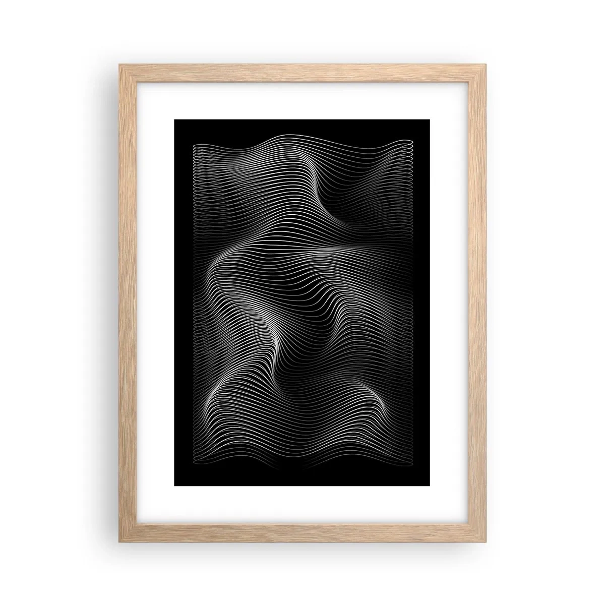 Plakat w ramie jasny dąb - Taniec światła w przestrzeni - 30x40 cm