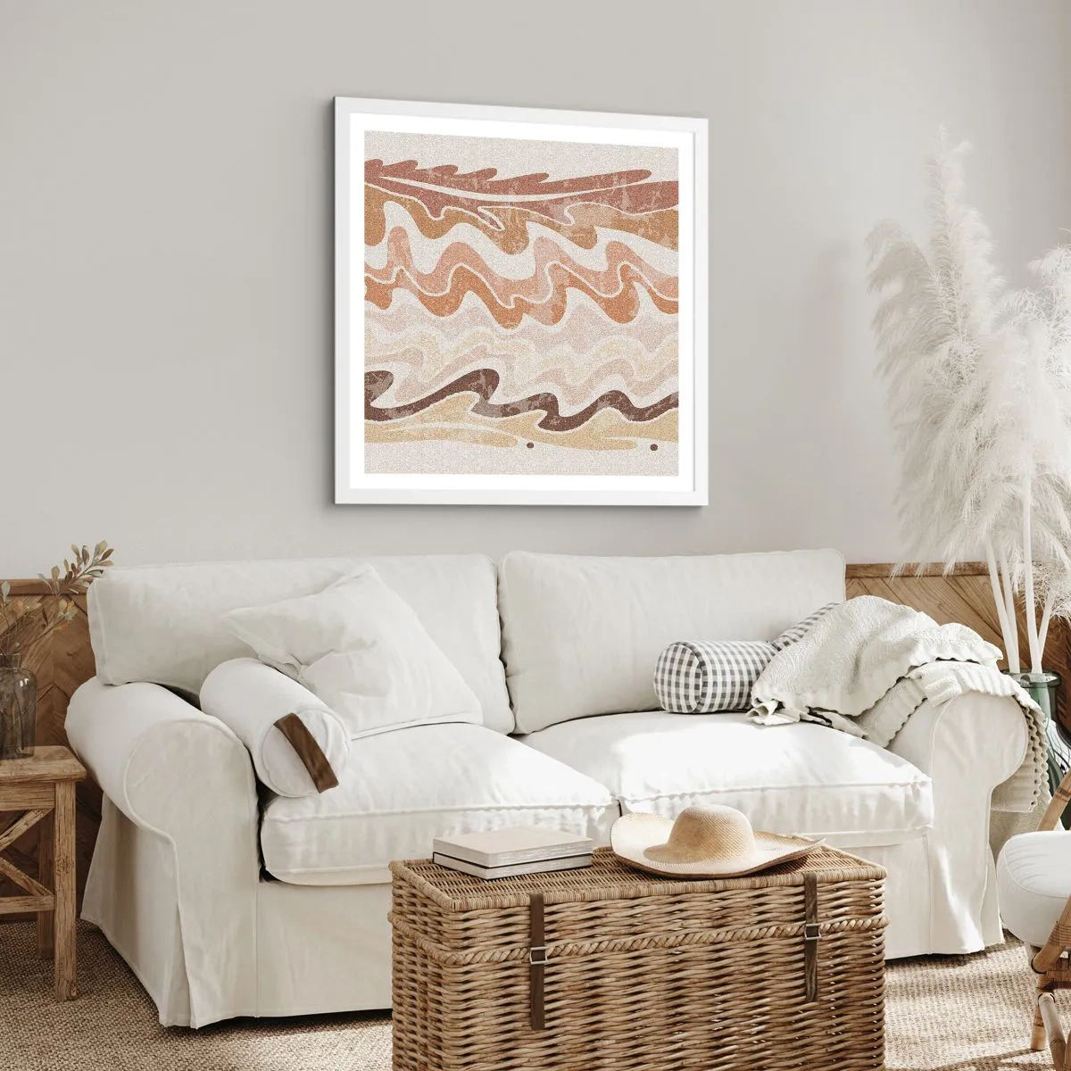 Plakat w białej ramie - Dobra energia – dobre emocje - 40x40 cm