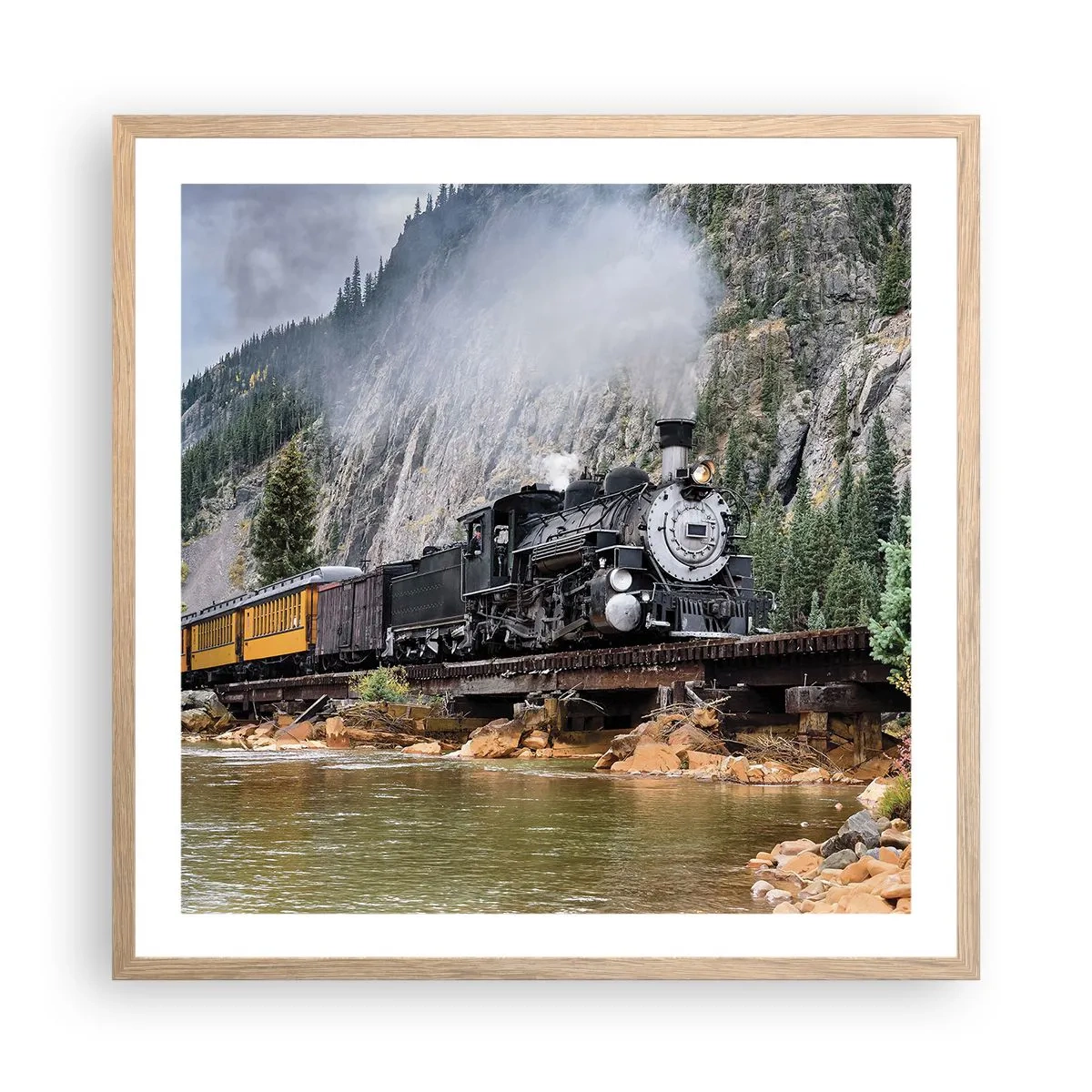 Plakat w ramie jasny dąb - A dokąd to? Dokąd? - 60x60 cm