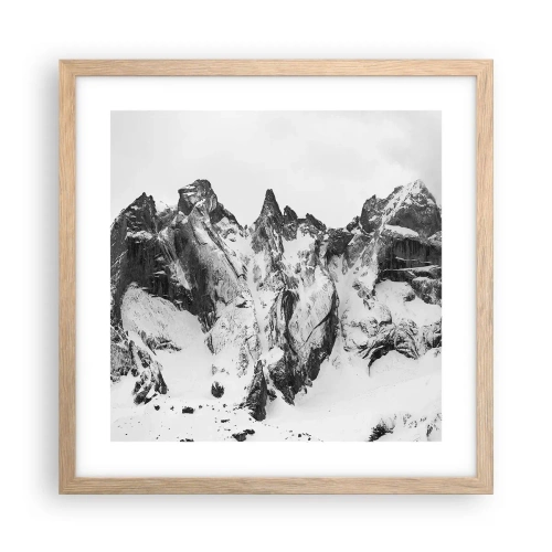Plakat w ramie jasny dąb - Granitowa groźna grań - 40x40 cm
