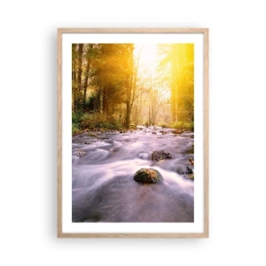 Plakat w ramie jasny dąb - Malachit w srebrno-złotej oprawie - 50x70 cm