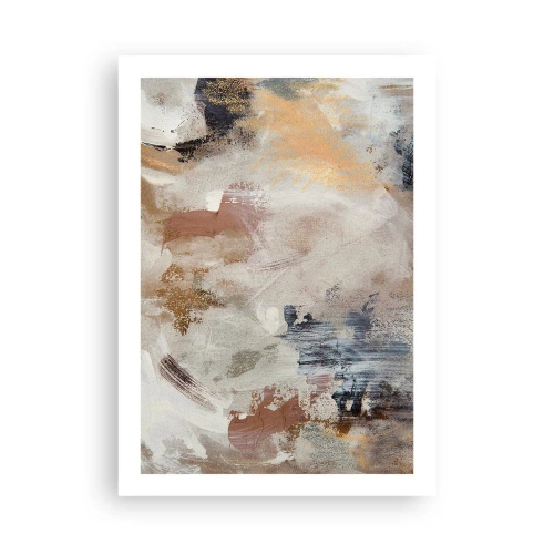 Plakat - Abstrakcyjna kompozycja w ciepłych, ziemistych barwach - 50x70cm - Abstrakcja zamglona - Nowoczesna dekoracja ścienna do salonu, kuchni i sypialni ARTTOR