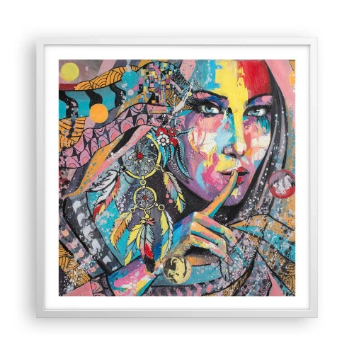 Plakat w białej ramie - Milcz, aż zrozumiesz - 60x60 cm