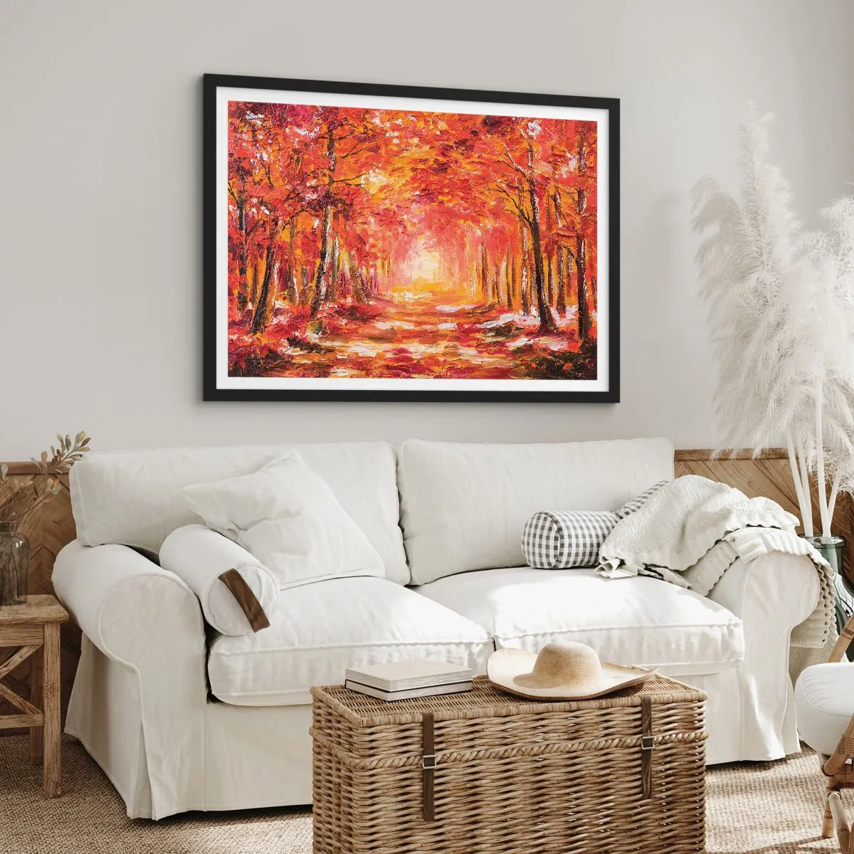 Plakat w czarnej ramie - Miedziany las - 91x61 cm