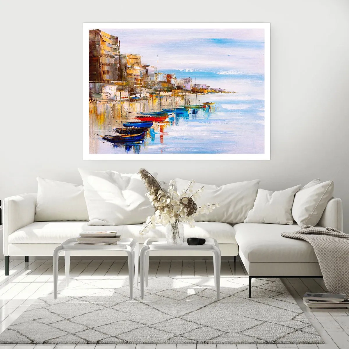 Plakat - Wielobarwna miejska przystań - 91x61 cm