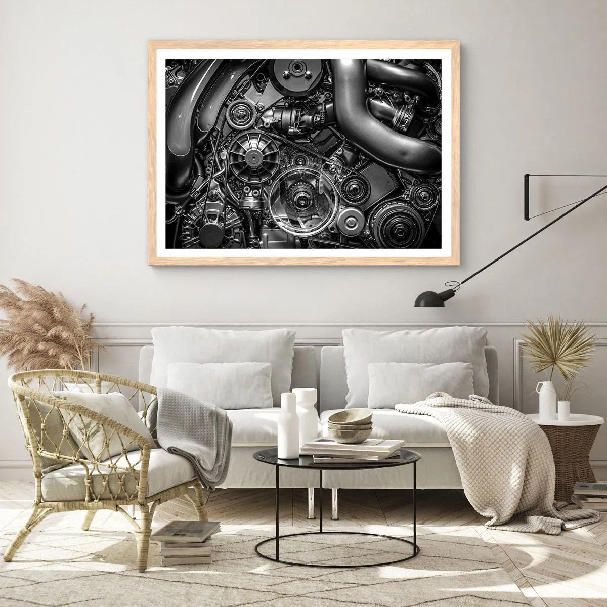 Plakat w ramie jasny dąb - Poezja mechaniki - 91x61 cm