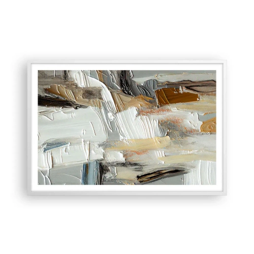 Plakat w białej ramie - Barwne nawarstwienia - 91x61 cm