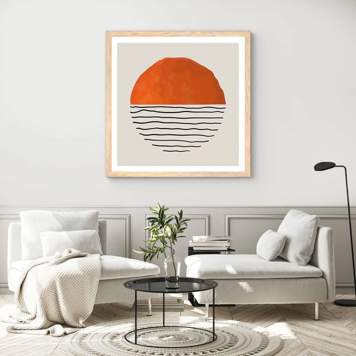 Plakat w ramie jasny dąb - W japońskim klimacie - 40x40 cm