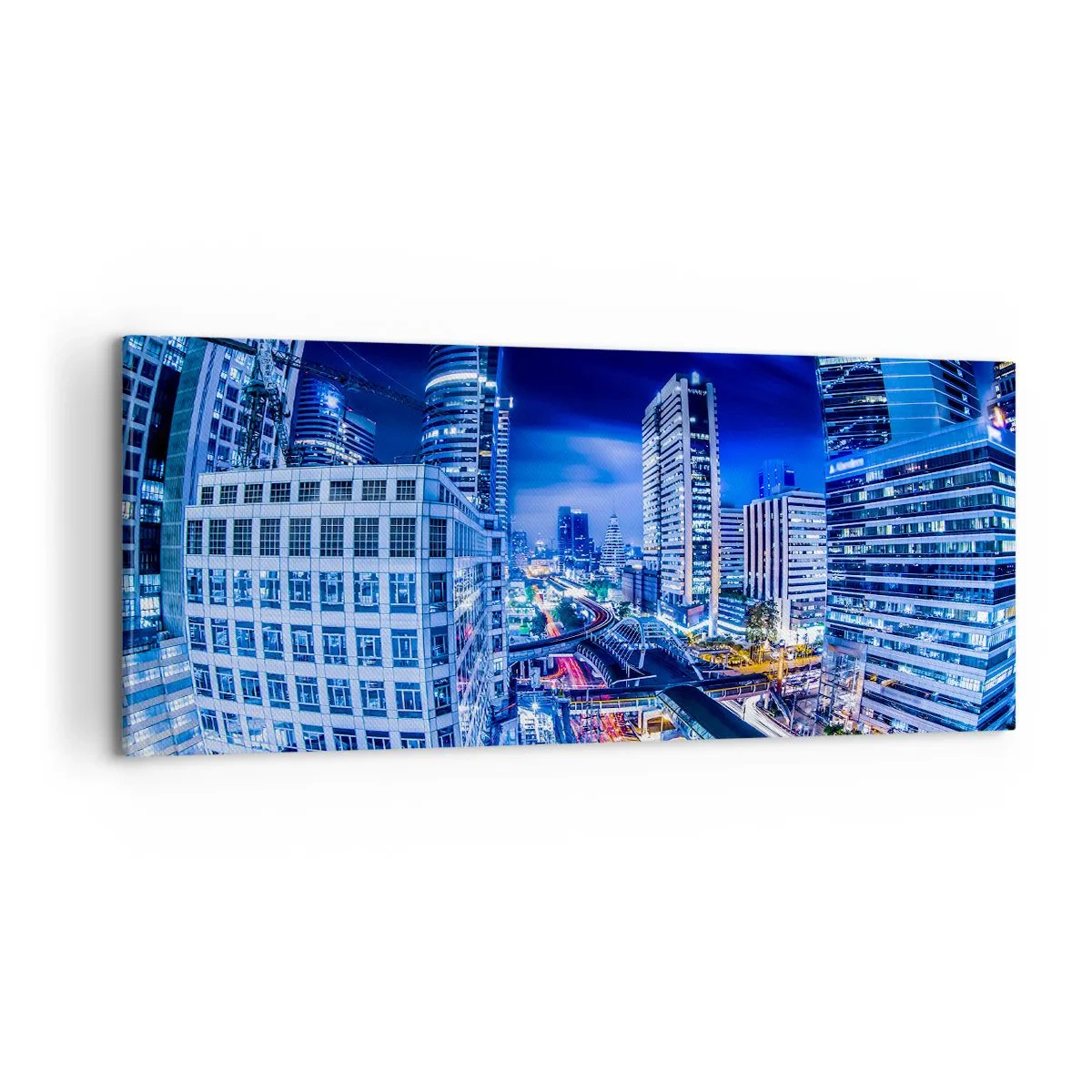 Obraz na płótnie - Rytmy nocnego miasta - 100x40 cm