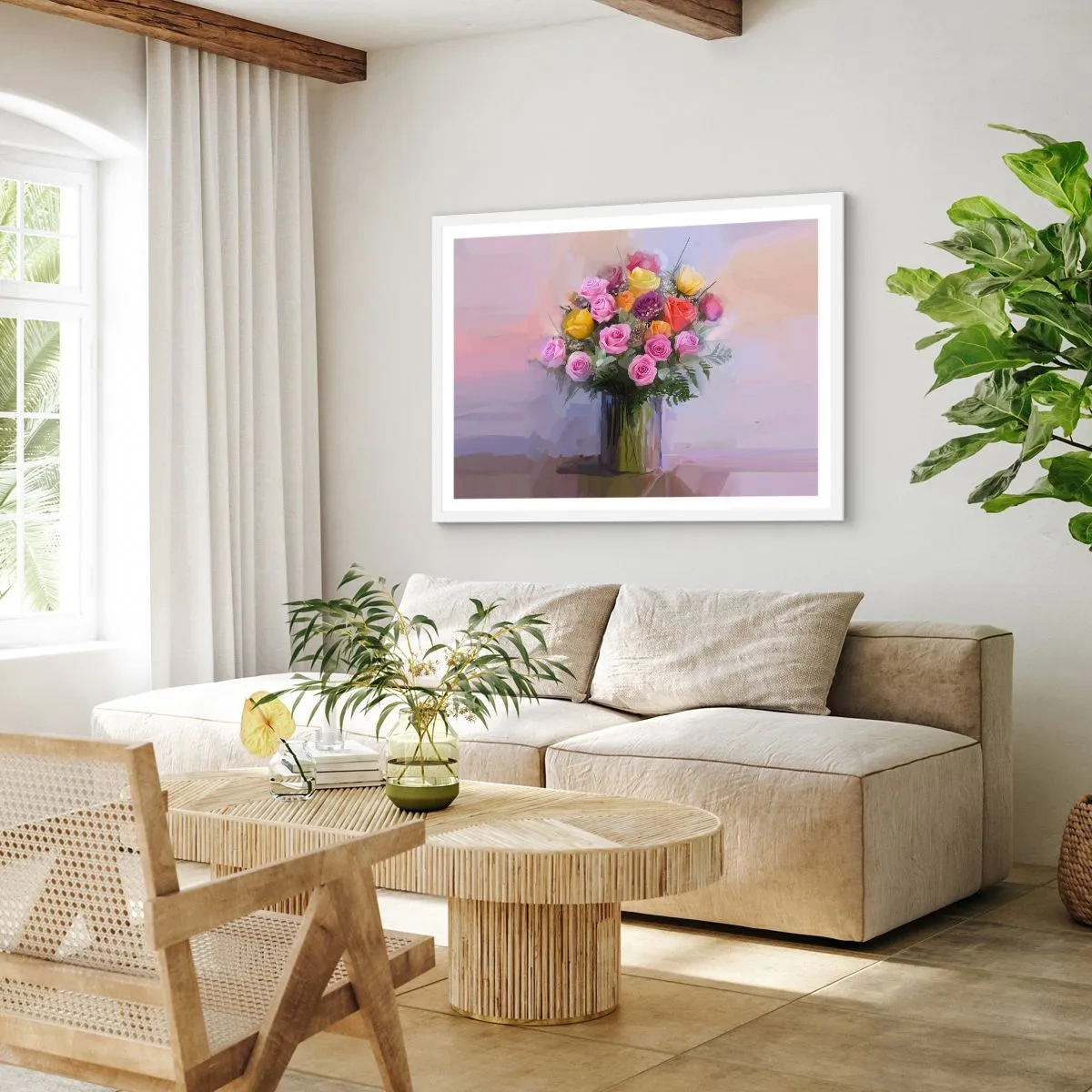 Plakat w białej ramie - Zatrzymane piękno - 70x50 cm