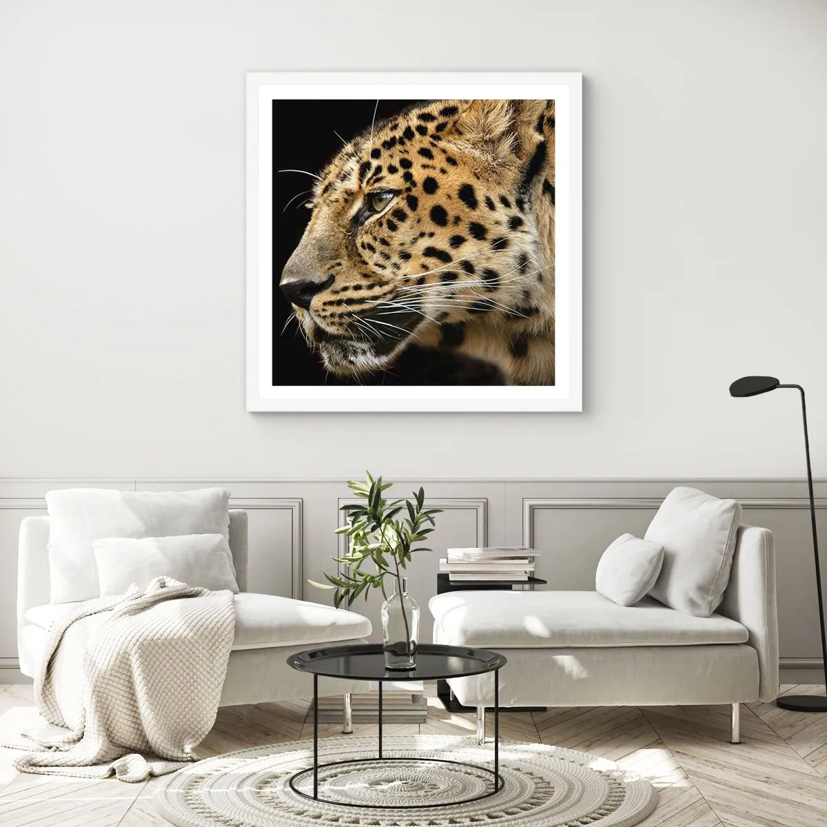 Plakat w białej ramie - Spokojny, skupiony, gotowy - 40x40 cm