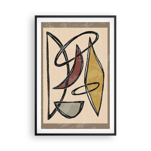 Plakat w czarnej ramie - Kompozycja – łuki i owale - 61x91 cm