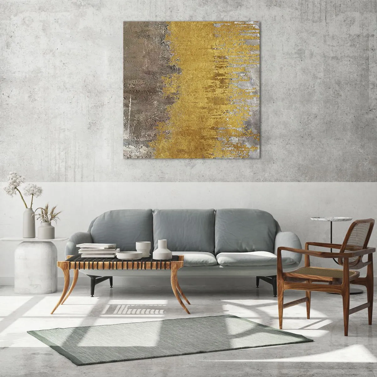 Obraz na szkle - Złocisty podmuch - 40x40 cm