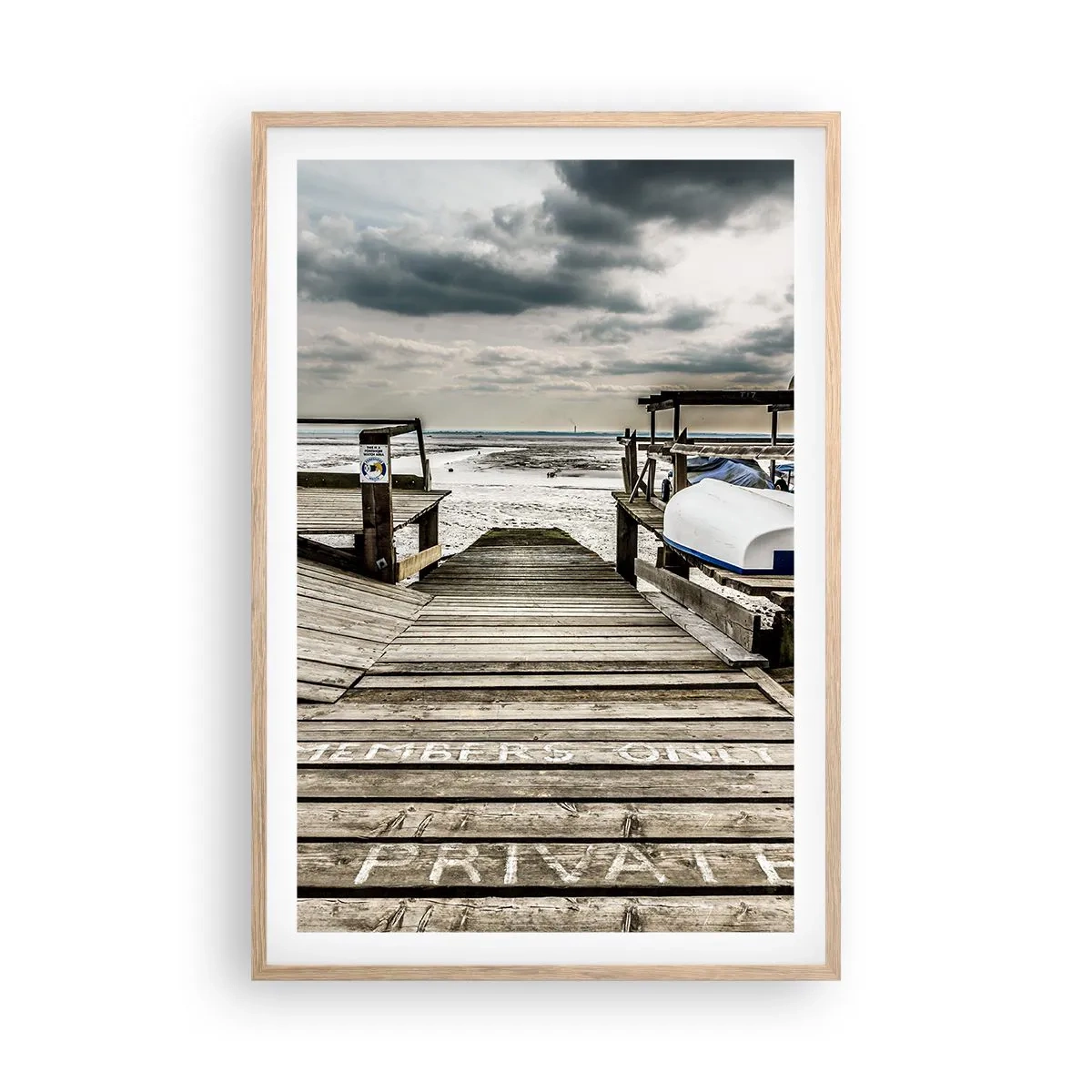 Plakat w ramie jasny dąb - Plaża północy - 61x91 cm