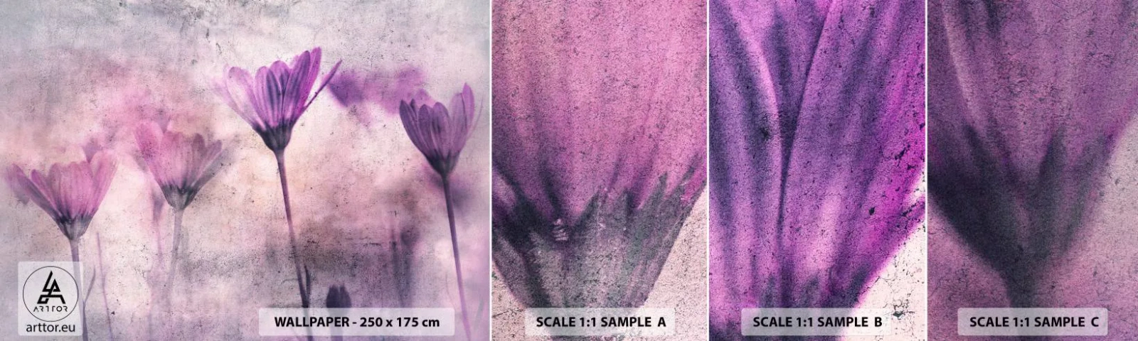 Fototapeta Próbka Samoprzylepna Deluxe Sticker - Sen kwiatów - Kwiaty, Sztuka, Ogród - 100x30 cm