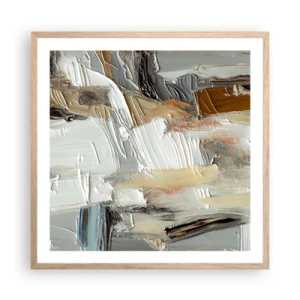 Plakat w ramie jasny dąb - Barwne nawarstwienia - 60x60 cm