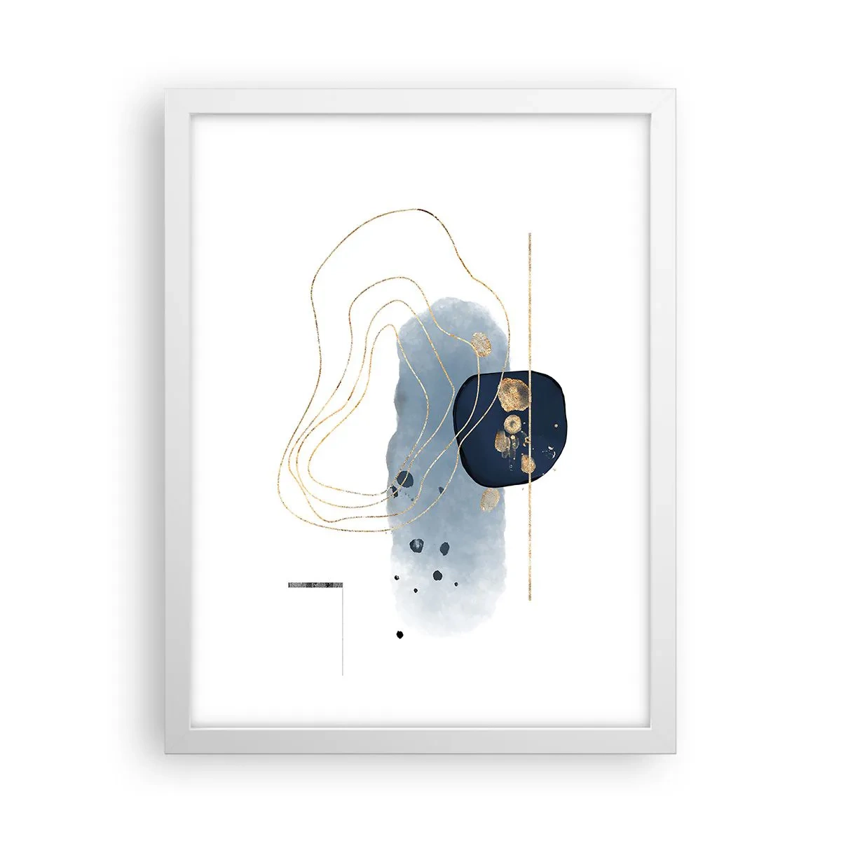 Plakat w białej ramie - Niebiesko-złota fantazja - 30x40 cm