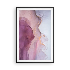 Plakat w czarnej ramie - Fale lila i fioletu - 61x91 cm