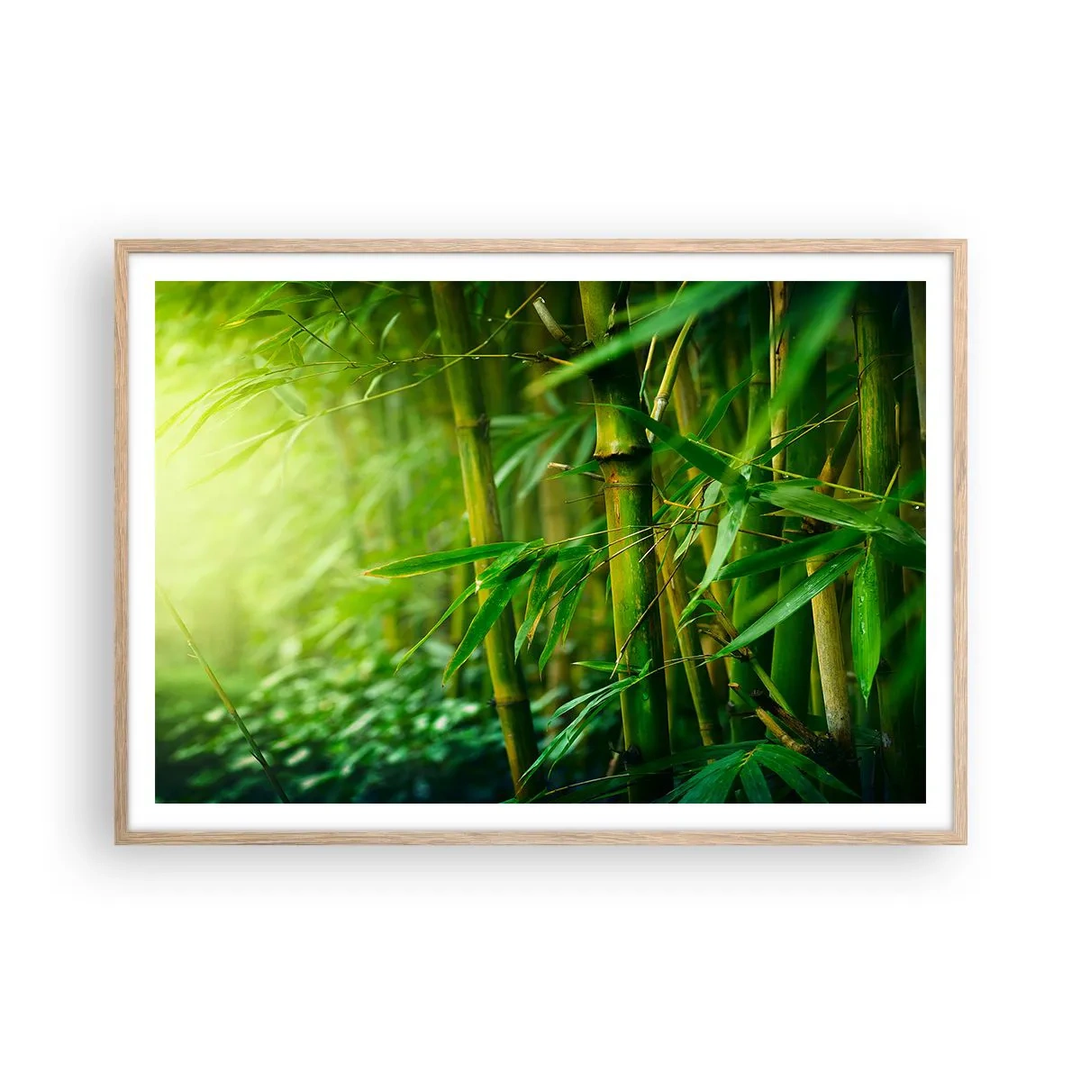Plakat w ramie jasny dąb - Poznać zieleń samą w sobie - 100x70 cm