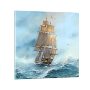 Obraz na szkle - Mknący po falach - 30x30 cm