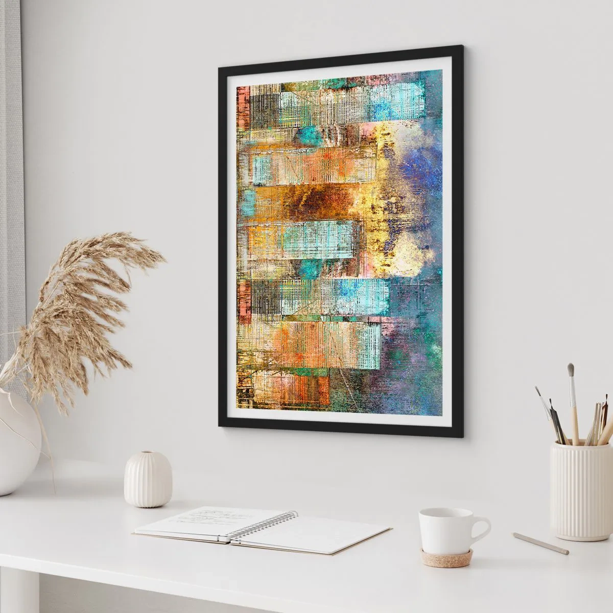 Plakat w czarnej ramie - Słoneczna metropolia - 70x100 cm