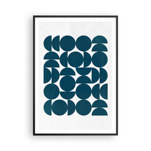 Plakat w czarnej ramie - Koła i półkola - 70x100 cm