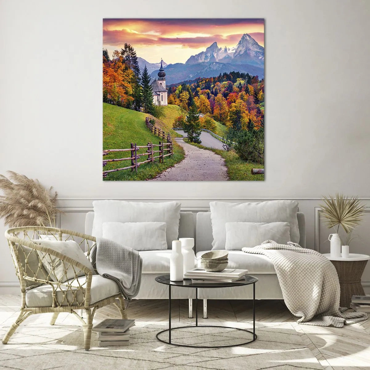 Obraz na szkle - Pejzaż jak malowanie - 70x70 cm