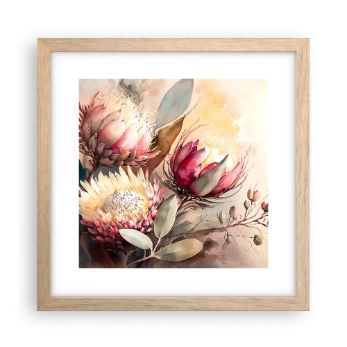 Plakat w ramie jasny dąb - Z profilu i en face - 30x30 cm