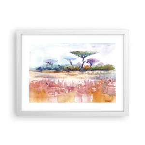 Plakat w białej ramie - Kolory sawanny - 40x30 cm